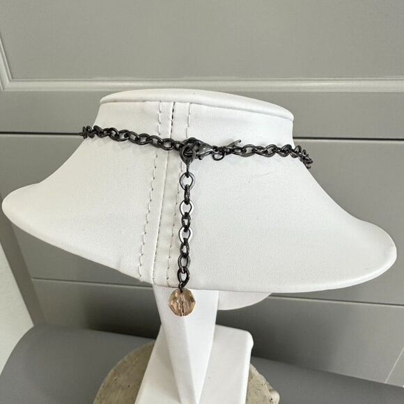 Premier Designs Necklace Gunmetal Antiqu Look Two Tone Beaded Collar Cluster - Picture 4 of 4